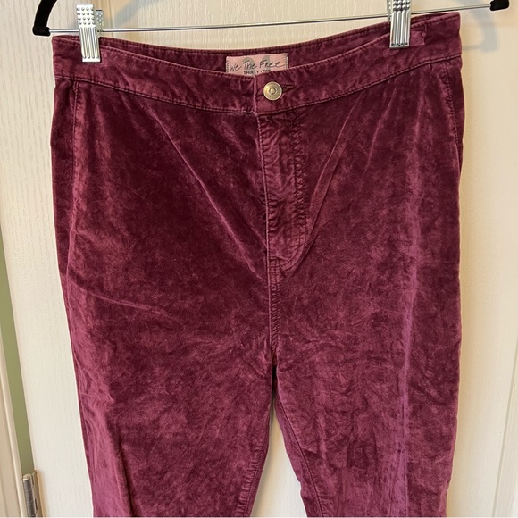 Free People Purple Microsuede Velvet Flare Bell Bottoms Size 31 We the Free - Picture 7 of 13